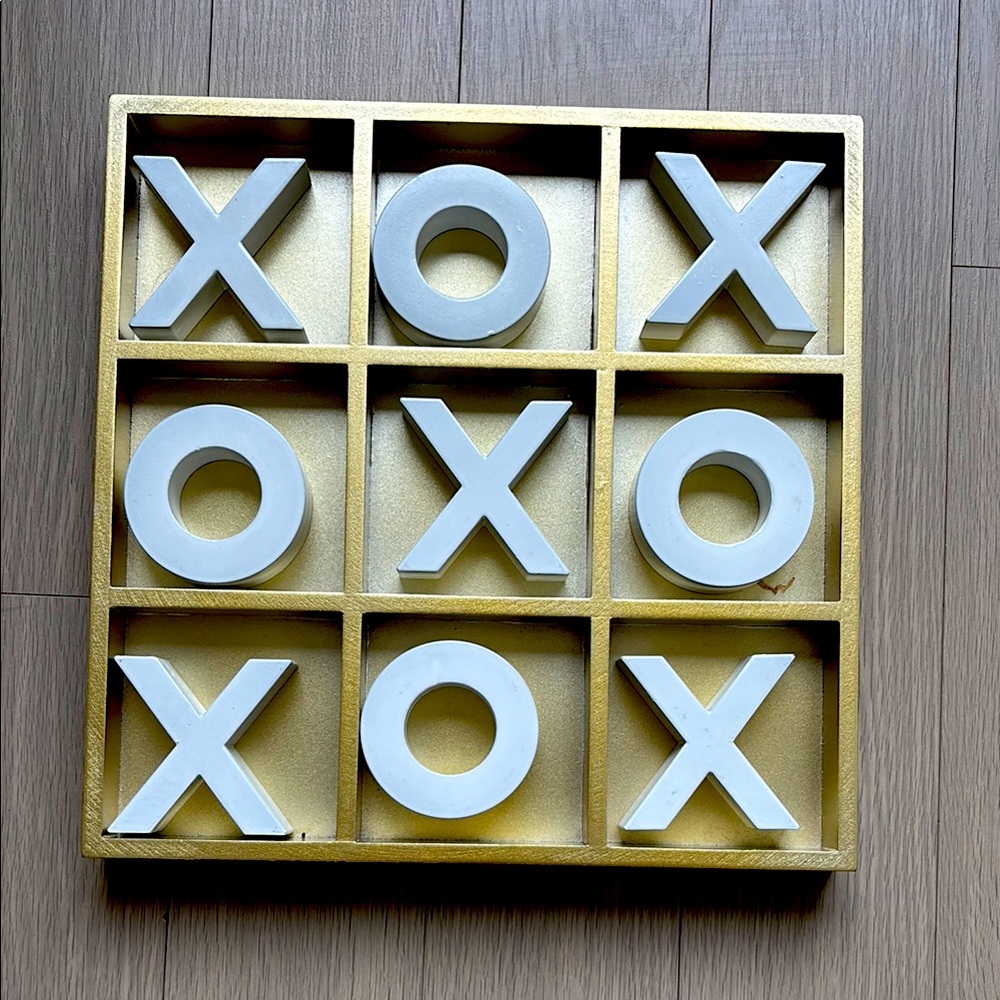 Gold and White Tic Tac Toe Set